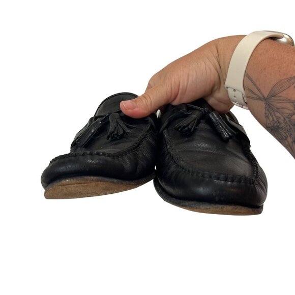 40% off! Allen Edmonds shoes men's 9 black leather Urbino tassel loafers slip on - Picture 4 of 13